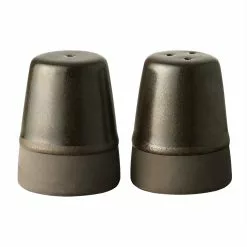 Aida Raw Salt & Pepper Set, Metallic Brown