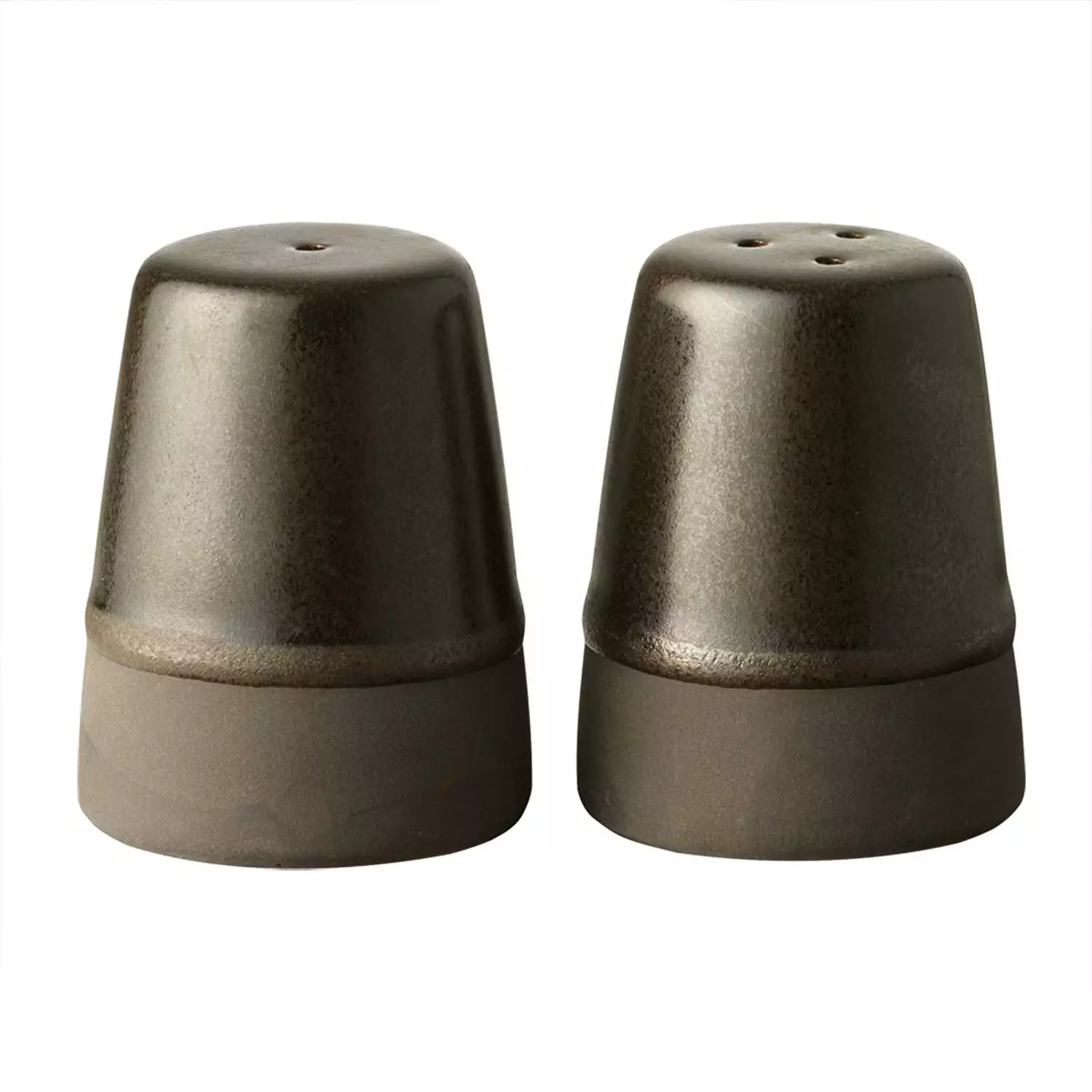 Aida Raw Salt & Pepper Set, Metallic Brown 3 Aida Raw Salt & Pepper Set, Metallic Brown
