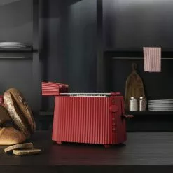 Alessi Plissé Toaster, Rood -Potten & pannen Winkel alessi plisse toaster 2 plakken 3