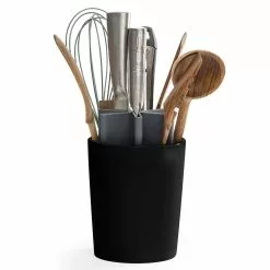 Born In Sweden Angle Utensil Holder, Black/Wallnut