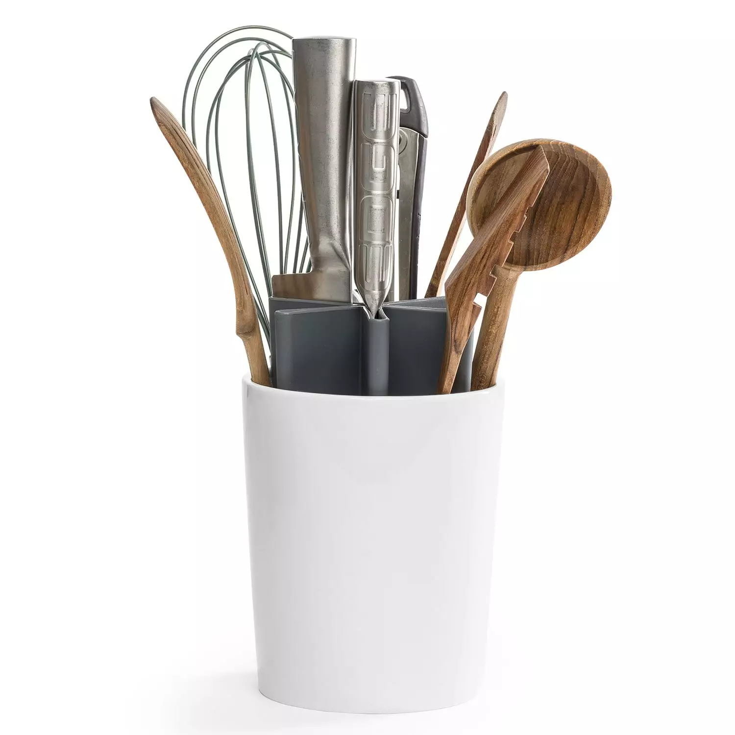 Born In Sweden Angle Utensil Holder, White/Grey 3 Born In Sweden Angle Utensil Holder, White/Grey