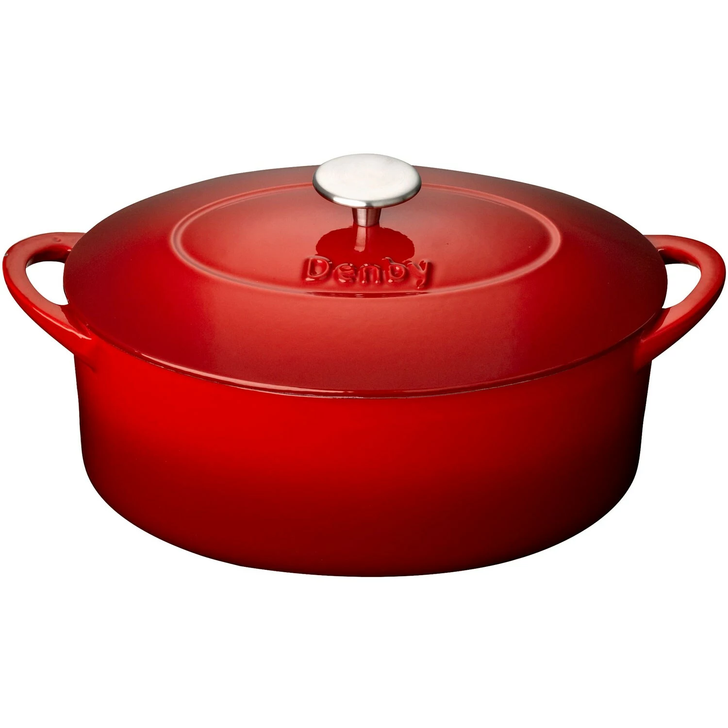 Denby Pomegranate Gietijzeren Pot Ovaal Ø28 Cm, Rood 3 Denby Pomegranate Gietijzeren Pot Ovaal Ø28 Cm, Rood