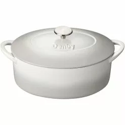 Denby Natural Canvas Gietijzeren Pot Ovaal Ø28 Cm, Wit