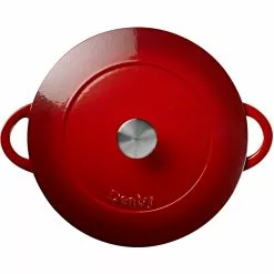 Denby Pomegranate Gietijzeren Pot Oppervlakkig Ø30 Cm, Rood -Potten & pannen Winkel denby gietijzeren pot oppervlakkig 30 cm 3