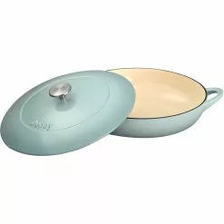 Denby Pavilion Gietijzeren Pot Oppervlakkig Ø30 Cm, Lichtblauw 7 Denby Pavilion Gietijzeren Pot Oppervlakkig Ø30 Cm, Lichtblauw -Potten & pannen Winkel denby gietijzeren pot oppervlakkig 30 cm 5