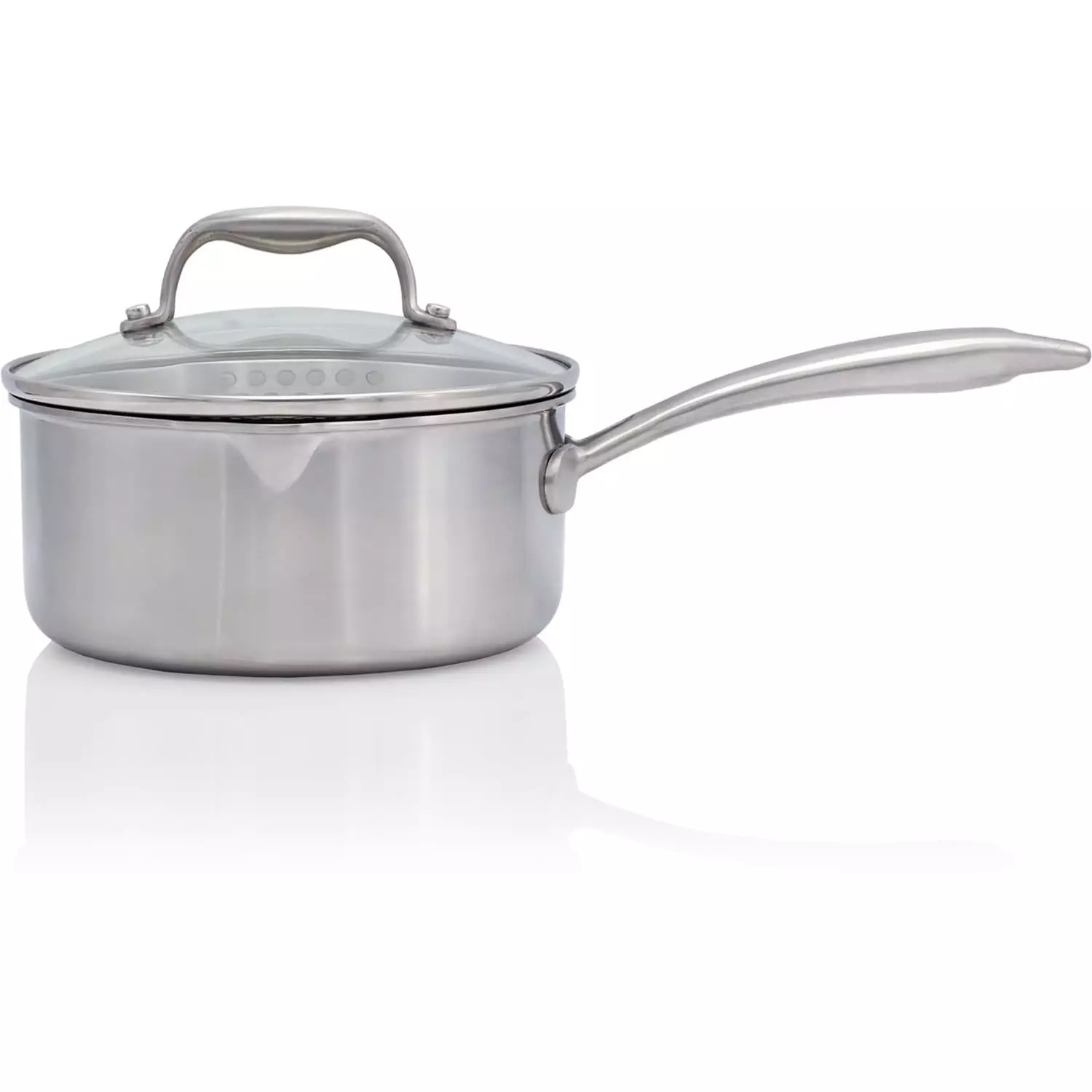 EGO Saucepan With Glass Lid 1,5 L, Stainless Steel 3 EGO Saucepan With Glass Lid 1,5 L, Stainless Steel