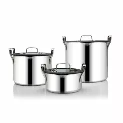 EGO Stackable Pot Set, Stainless Steel -Potten & pannen Winkel ego stackable pot set stainless steel 8