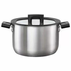 Fiskars Hard Face Steel Casserole, 5 L/22 Cm