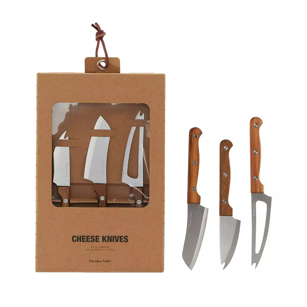 Nicolas Vahé Cheese Knives Acacia/Stainless Steel, 3 Pcs 3 Nicolas Vahé Cheese Knives Acacia/Stainless Steel, 3 Pcs
