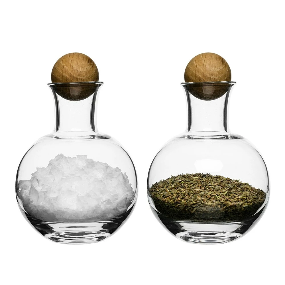 Sagaform Oak Spice Storage With Oak Stoppers, 2 Pcs 3 Sagaform Oak Spice Storage With Oak Stoppers, 2 Pcs