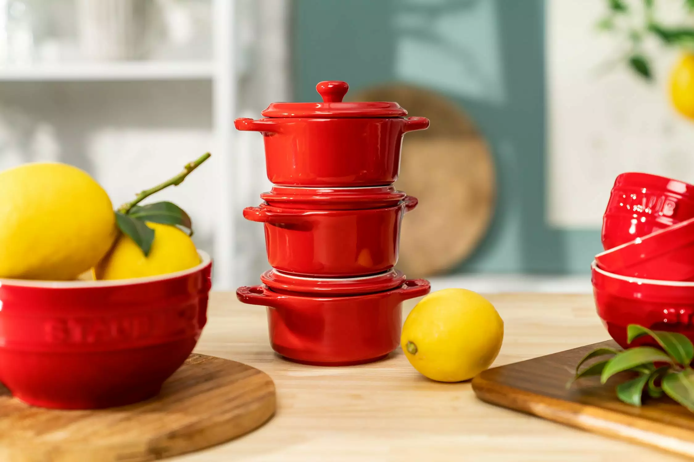 Staub Pottenset Mini Ø10 Pak Van 4, Cherry Red 4 Staub Pottenset Mini Ø10 Pak Van 4, Cherry Red - Afbeelding 2