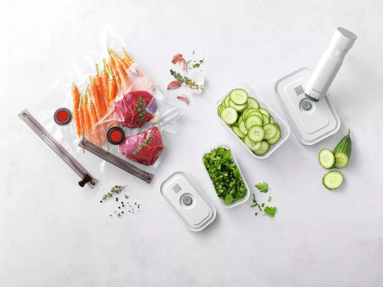 Zwilling Fresh & Save Startpakket Met Vacuümpomp / Tassen / Bakjes Van Plastic, 7 Stuks 5 Zwilling Fresh & Save Startpakket Met Vacuümpomp / Tassen / Bakjes Van Plastic, 7 Stuks - Afbeelding 3